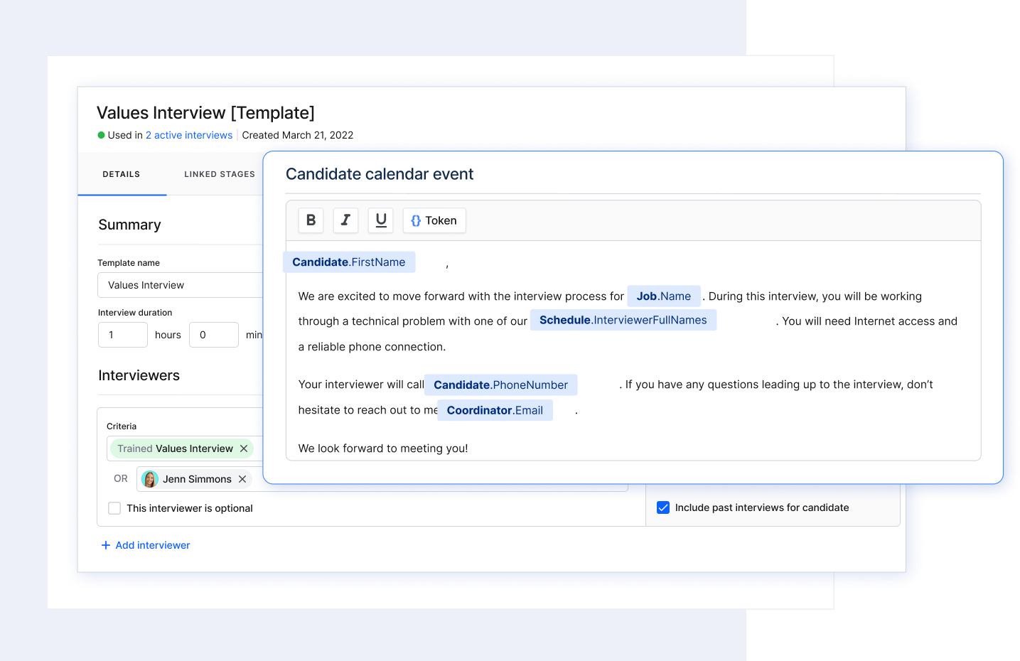 Interview workflow templates