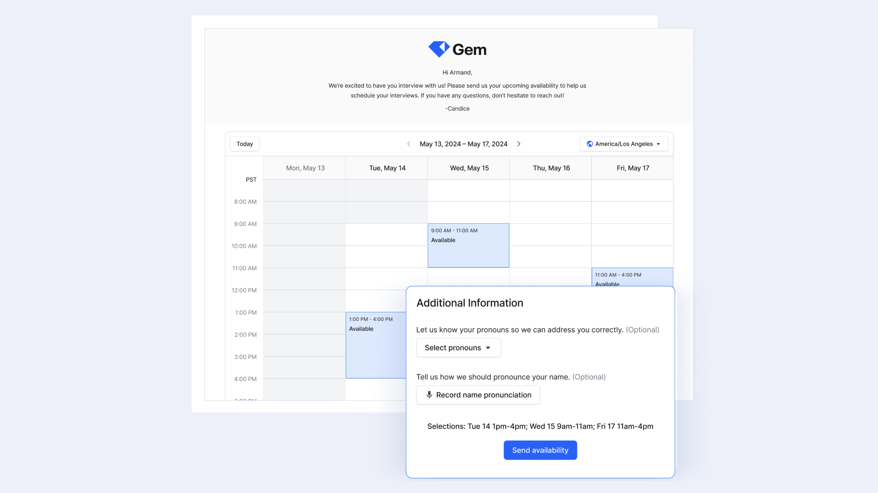 Scheduling Candidate Experience