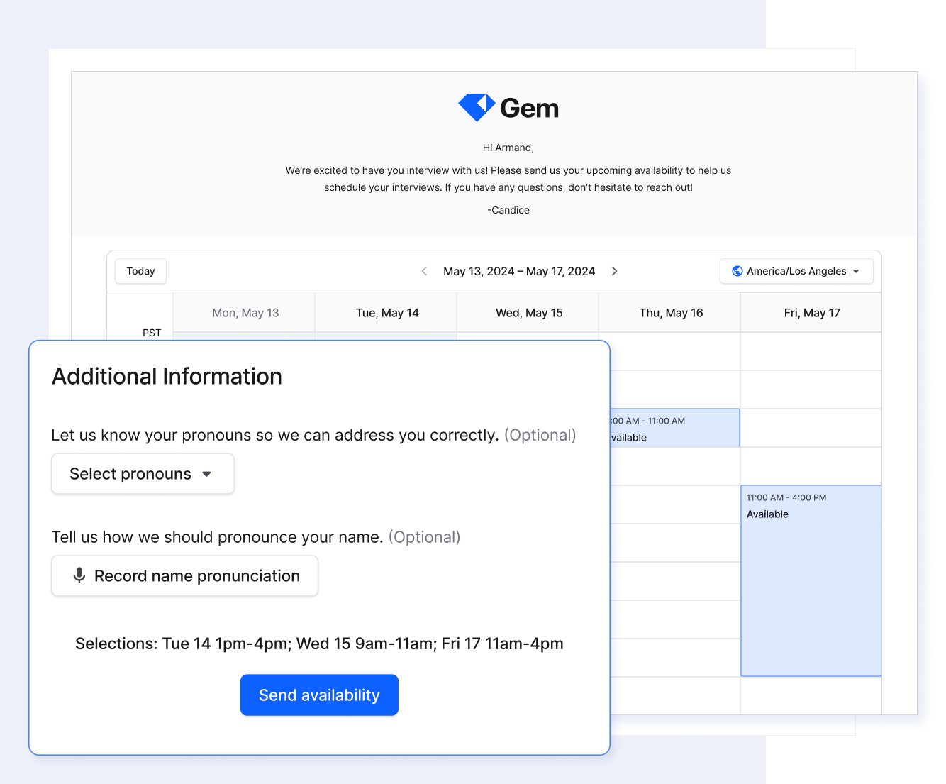 Scheduling Candidate Experience