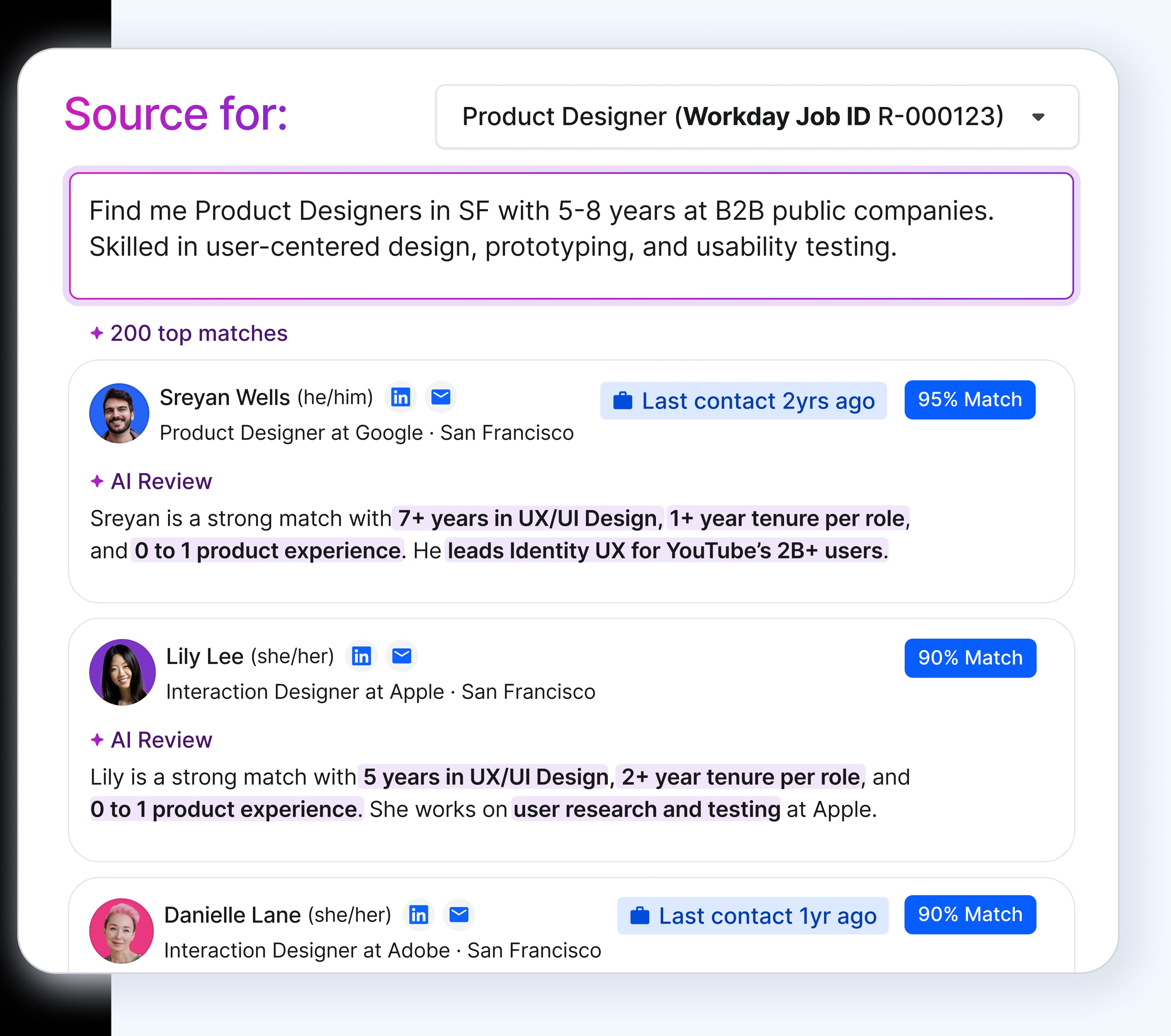 AI Sourcing with Workday | Product Graphic