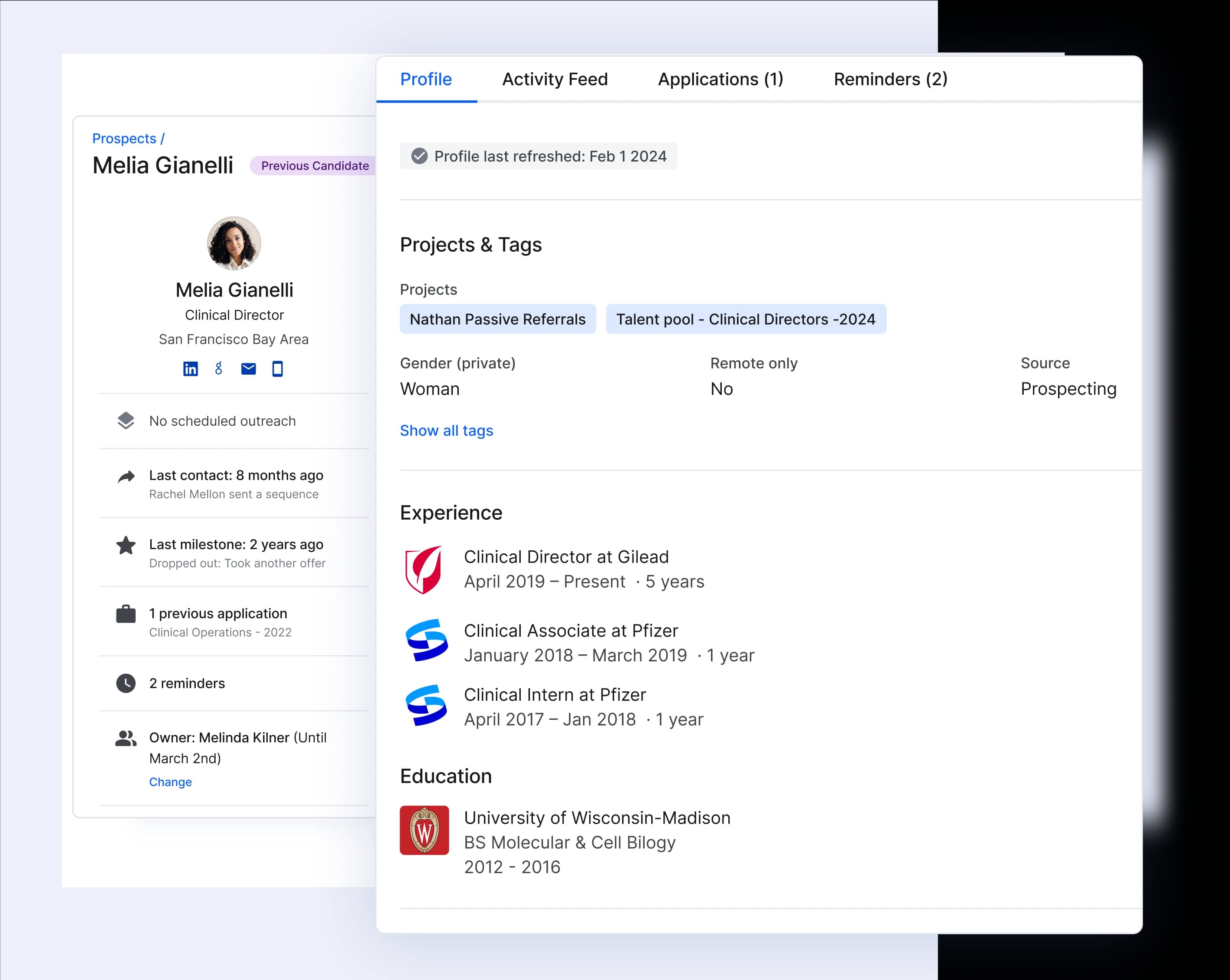 Complete history of candidates and prospects